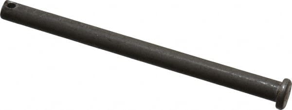 Made in USA - 1/4" Pin Diam, 3-1/2" OAL, Standard Clevis Pin - 3/32" Hole, 3-13/32" Usable Length, Uncoated Steel - A1 Tooling