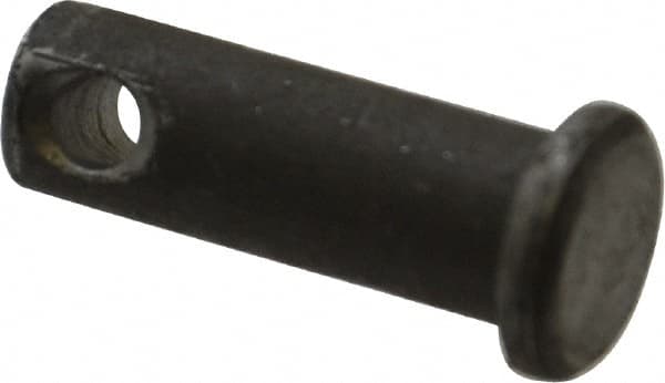 Made in USA - 5/16" Pin Diam, 7/8" OAL, Standard Clevis Pin - 9/64" Hole, 47/64" Usable Length, Uncoated Steel - A1 Tooling