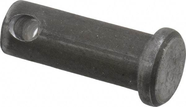 Made in USA - 3/8" Pin Diam, 1" OAL, Standard Clevis Pin - 5/32" Hole, 27/32" Usable Length, Uncoated Steel - A1 Tooling