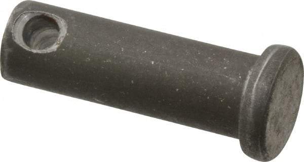 Made in USA - 3/8" Pin Diam, 1-1/8" OAL, Standard Clevis Pin - 5/32" Hole, 31/32" Usable Length, Uncoated Steel - A1 Tooling