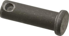 Made in USA - 3/8" Pin Diam, 1-1/8" OAL, Standard Clevis Pin - 5/32" Hole, 31/32" Usable Length, Uncoated Steel - A1 Tooling