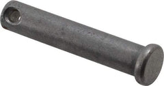 Made in USA - 3/8" Pin Diam, 1-7/8" OAL, Standard Clevis Pin - 5/32" Hole, 1-23/32" Usable Length, Uncoated Steel - A1 Tooling