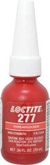 Loctite - 10 mL Bottle, Red, High Strength Liquid Threadlocker - Series 277, 24 hr Full Cure Time, Hand Tool, Heat Removal - A1 Tooling