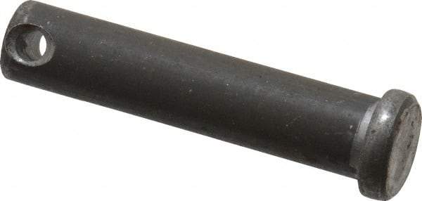 Made in USA - 7/16" Pin Diam, 2" OAL, Standard Clevis Pin - 5/32" Hole, 1-27/32" Usable Length, Uncoated Steel - A1 Tooling