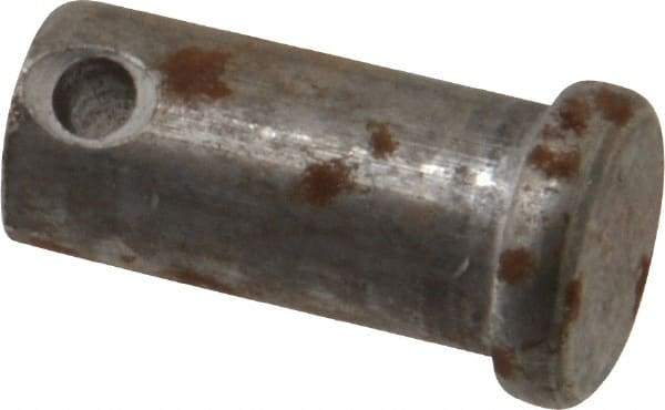 Made in USA - 1/2" Pin Diam, 1" OAL, Standard Clevis Pin - 5/32" Hole, 27/32" Usable Length, Uncoated Steel - A1 Tooling