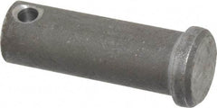 Made in USA - 1/2" Pin Diam, 1-27/64" OAL, Standard Clevis Pin - 5/32" Hole, 1-17/64" Usable Length, Uncoated Steel - A1 Tooling