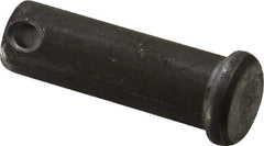 Made in USA - 1/2" Pin Diam, 1-1/2" OAL, Standard Clevis Pin - 5/32" Hole, 1-11/32" Usable Length, Uncoated Steel - A1 Tooling