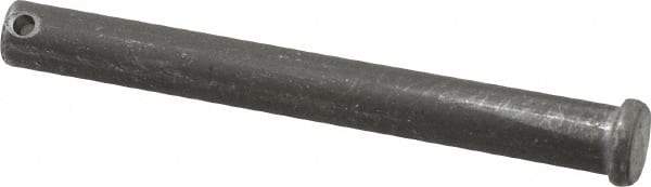 Made in USA - 1/2" Pin Diam, 4-1/2" OAL, Standard Clevis Pin - 5/32" Hole, 4-11/32" Usable Length, Uncoated Steel - A1 Tooling