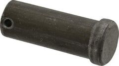 Made in USA - 1" Pin Diam, 2-1/2" OAL, Standard Clevis Pin - 13/64" Hole, 2-19/64" Usable Length, Uncoated Steel - A1 Tooling