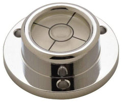 Geier & Bluhm, Inc. - 1-1/4 Inch Base Diameter x 0.44 Inch Overall Height, 1 Circle, Brass Bull's Eye Circular Level - 0.276 Inch Vial Diameter, 5/8 Inch Inner Diameter, 0.12 Inch Mounting Hole Diameter, 0.1 Inch Sensitivity, -40 to 150°F, Cross Lines - A1 Tooling