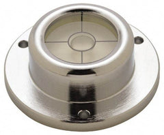 Geier & Bluhm, Inc. - 1-3/4 Inch Base Diameter x 0.63 Inch Overall Height, 1 Circle, Brass Bull's Eye Circular Level - 0.315 Inch Vial Diameter, 13/16 Inch Inner Diameter, 0.12 Inch Mounting Hole Diameter, 0.1 Inch Sensitivity, -40 to 160°F, Cross Lines - A1 Tooling