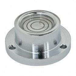 Geier & Bluhm, Inc. - 1 Inch Base Diameter x 0.44 Inch Overall Height, 3 Circles, Brass Bull's Eye Circular Level - 0.218 Inch Vial Diameter, 1/2 Inch Inner Diameter, 0.093 Inch Mounting Hole Diameter, 30 min Sensitivity, -40 to 160°F - A1 Tooling