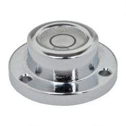 Geier & Bluhm, Inc. - 3/4 Inch Base Diameter x 0.31 Inch Overall Height, 1 Circle, Brass Bull's Eye Circular Level - 0.18 Inch Vial Diameter, 5/16 Inch Inner Diameter, 0.076 Inch Mounting Hole Diameter, 0.1 Inch Sensitivity, -40 to 165°F - A1 Tooling