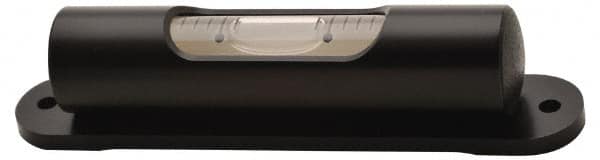 Geier & Bluhm, Inc. - 3-3/8 Inch Long, Horizontal, Brass, Plate Mounting Tubular and Pocket Level - 2 mm Sensitivity, 3/4 Inch High/Diameter, Black Lacquer, 1 Vial - A1 Tooling