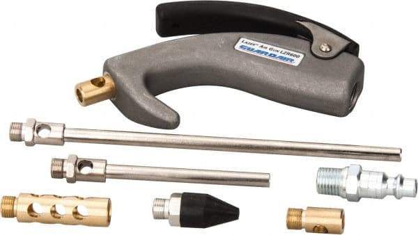 Guardair - 7 Piece Laser Palm Switch Air Gun Kit - 1/4 Inlet, 120 Max psi, Aluminum Hose - A1 Tooling