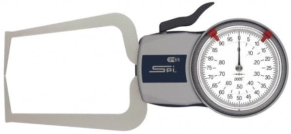 SPI - 0.8 Inch Max Measurement, 0.0005 Inch Graduation, Outside Dial Caliper Gage - 3.2 Inch Leg Length, 0.0015 Inch Accuracy - A1 Tooling