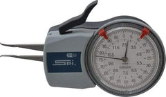 SPI - 2.5 to 12.5mm Inside Dial Caliper Gage - 0.005mm Graduation, 0.0015mm Accuracy, 35mm Leg Length, 0.7mm Deep x 0.5mm Wide Groove, Chisel Contact Points - A1 Tooling