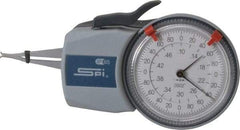 SPI - 0.1 to 1/2" Inside Dial Caliper Gage - 0.0002" Graduation, 0.0008" Accuracy, 1.37" Leg Length, 0.027" Deep x 0.02" Wide Groove, Chisel Contact Points - A1 Tooling