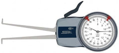 SPI - 0.8 to 1.6" Inside Dial Caliper Gage - 0.0005" Graduation, 0.0015" Accuracy, 3.3" Leg Length, 0.26" Deep x 0.08" Wide Groove, Ball Contact Points - A1 Tooling