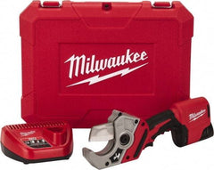 Milwaukee Tool - 2" Pipe Capacity, M12 PVC Shear - Cuts Flexible Rubber, PVC, Plastic - A1 Tooling