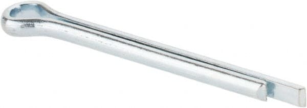 Made in USA - 3/32" Diam x 1" Long Extended Prong Cotter Pin - Grade 2, Zinc-Plated, Steel - A1 Tooling