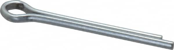 Made in USA - 1/8" Diam x 1-1/4" Long Extended Prong Cotter Pin - Grade 2, Zinc-Plated, Steel - A1 Tooling