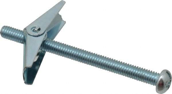 Powers Fasteners - 5/16" Screw, 5/16" Diam, 4" Long, Toggle Bolt Drywall & Hollow Wall Anchor - 7/8" Drill, Zinc Plated, Steel, Grade Zamac 7, Use in Drywall & Wallboard - A1 Tooling