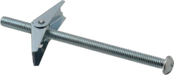 Powers Fasteners - 3/8" Screw, 3/8" Diam, 6" Long, Toggle Bolt Drywall & Hollow Wall Anchor - 7/8" Drill, Zinc Plated, Steel, Grade Zamac 7, Use in Drywall & Wallboard - A1 Tooling