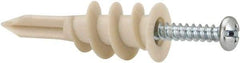 Powers Fasteners - #8 Screw, 9/16" Diam, 1-11/16" Long, 3/8 to 1" Thick, Self Drilling Drywall & Hollow Wall Anchor - Nylon, Use in Wallboard - A1 Tooling