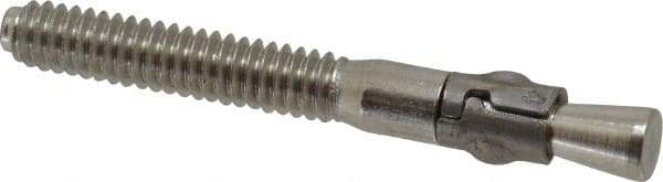 Powers Fasteners - 1/4" Diam, 1/4" Drill, 2-1/4" OAL, 7/8" Min Embedment Wedge Expansion Concrete Anchor - 304 Stainless Steel, Hex Nut Head, Hex Drive, 1-1/4" Thread Length - A1 Tooling