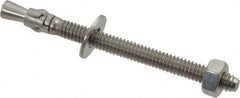 Powers Fasteners - 1/4" Diam, 1/4" Drill, 3-1/4" OAL, 1-1/4" Min Embedment Wedge Expansion Concrete Anchor - 304 Stainless Steel, Hex Nut Head, Hex Drive, 2-1/4" Thread Length - A1 Tooling