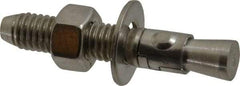 Powers Fasteners - 3/8" Diam, 3/8" Drill, 2-1/4" OAL, 1-1/4" Min Embedment Wedge Expansion Concrete Anchor - 304 Stainless Steel, Hex Nut Head, Hex Drive, 1-1/4" Thread Length - A1 Tooling