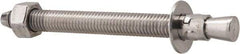 Powers Fasteners - 1/2" Diam, 1/2" Drill, 5-1/2" OAL, Wedge Expansion Concrete Anchor - 304 Stainless Steel, Hex Nut Head, Hex Drive, 4-1/8" Thread Length - A1 Tooling