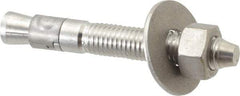 Powers Fasteners - 5/8" Diam, 5/8" Drill, 4-1/2" OAL, Wedge Expansion Concrete Anchor - 304 Stainless Steel, Hex Nut Head, Hex Drive, 3" Thread Length - A1 Tooling