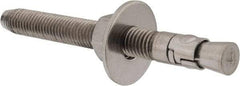 Powers Fasteners - 5/8" Diam, 5/8" Drill, 6" OAL, Wedge Expansion Concrete Anchor - 304 Stainless Steel, Hex Nut Head, Hex Drive, 4-1/2" Thread Length - A1 Tooling