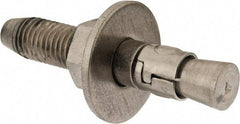 Powers Fasteners - 3/4" Diam, 3/4" Drill, 4-1/4" OAL, Wedge Expansion Concrete Anchor - 304 Stainless Steel, Hex Nut Head, Hex Drive, 2-3/8" Thread Length - A1 Tooling