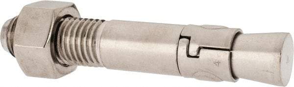 Powers Fasteners - 1" Diam, 1" Drill, 6" OAL, 1-5/8" Min Embedment Wedge Expansion Concrete Anchor - 304 Stainless Steel, Hex Nut Head, Hex Drive, 2-3/8" Thread Length - A1 Tooling