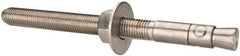 Powers Fasteners - 1" Diam, 1" Drill, 12" OAL, 2-3/4" Min Embedment Wedge Expansion Concrete Anchor - 304 Stainless Steel, Hex Nut Head, Hex Drive, 8-3/8" Thread Length - A1 Tooling