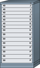 Eye Level-Standard Cabinet - 15 Drawers - 30 x 28-1/4 x 59-1/4" - Single Drawer Access - A1 Tooling