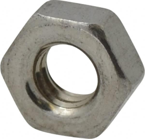 Value Collection - M4x0.70 Stainless Steel Right Hand Hex Nut - 7mm Across Flats, 3.2mm High, Uncoated - A1 Tooling