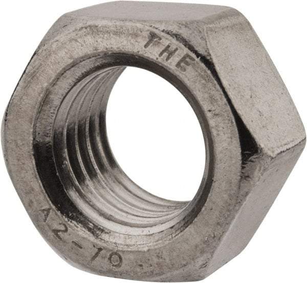 Value Collection - M18x2.50 Stainless Steel Right Hand Hex Nut - 27mm Across Flats, 15mm High, Uncoated - A1 Tooling