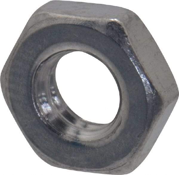 Value Collection - M4x0.70 Metric Coarse Stainless Steel Right Hand Hex Jam Nut - 7mm Across Flats, 2.2mm High, Uncoated - A1 Tooling