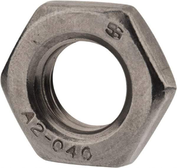 Value Collection - M12x1.75 Metric Coarse Stainless Steel Right Hand Hex Jam Nut - 19mm Across Flats, 6mm High, Uncoated - A1 Tooling