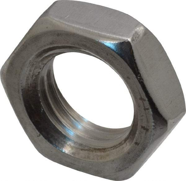 Value Collection - M20x2.50 Metric Coarse Stainless Steel Right Hand Hex Jam Nut - 30mm Across Flats, 10mm High, Uncoated - A1 Tooling