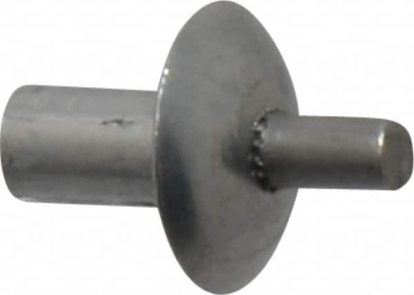 Made in USA - Brazier Head Aluminum Alloy Drive Blind Rivet - Stainless Steel Mandrel, 0.109" to 1/8" Grip, 0.312" Head Diam, 0.128" to 0.14" Hole Diam, 0.219" Length Under Head, 1/8" Body Diam - A1 Tooling