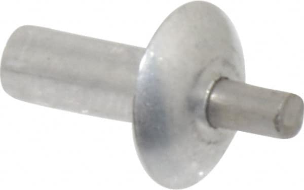 Made in USA - Brazier Head Aluminum Alloy Drive Blind Rivet - Stainless Steel Mandrel, 0.203" to 7/32" Grip, 0.312" Head Diam, 0.128" to 0.14" Hole Diam, 0.313" Length Under Head, 1/8" Body Diam - A1 Tooling