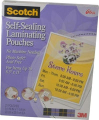 3M - Letter Size, Gloss Finish Plastic Pouch - 9-1/16 Inch Wide x 11-5/8 Inch High - A1 Tooling