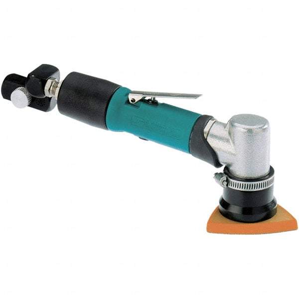 Dynabrade - 15,000 OPM, 20 CFM Air Consumption, Right Angle Air Orbital Sander - Triangular & Tear Drop Pad, 1/4 NPT Inlet - A1 Tooling