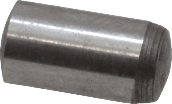 Value Collection - 6mm Diam x 12mm Pin Length Grade 8 Alloy Steel Precision Dowel Pin - Bright Finish, 1 Rounded End - A1 Tooling