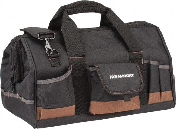 Paramount - 31 Pocket Black & Brown Polyester Tool Bag - 18" Wide x 11" Deep x 12" High - A1 Tooling